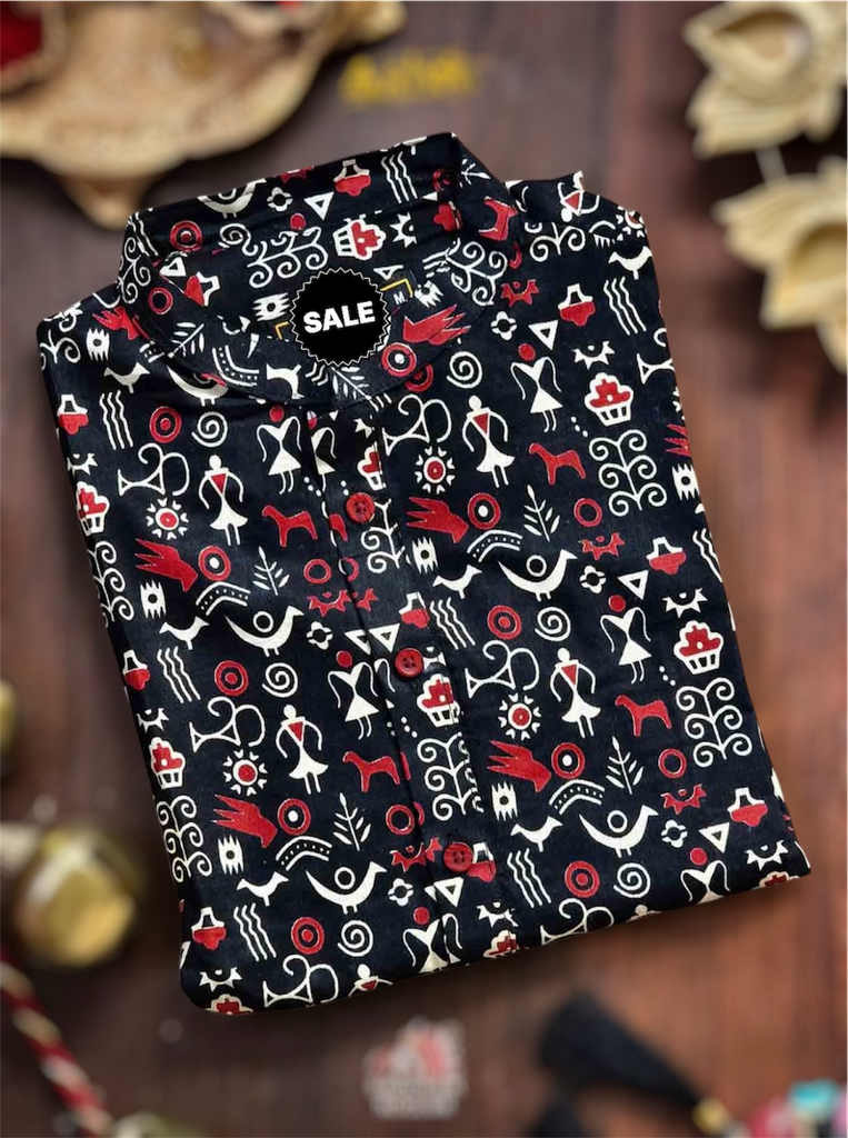 Kurta Black & Red
