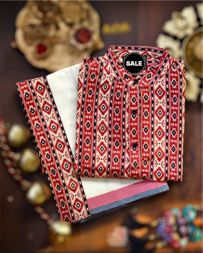 Kurta Mund Combo Red