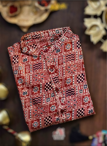Kurta Red & White